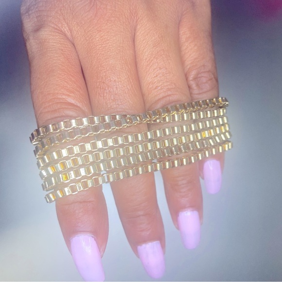 NWT Anne Klein Gold-Tone Multi-Row Chain Toggle Bracelet In Metallic Gold - Picture 6 of 9